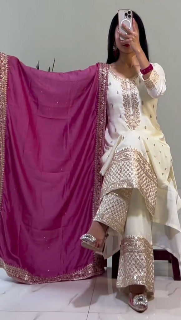 Chinnon silk and heavy enbrodery
