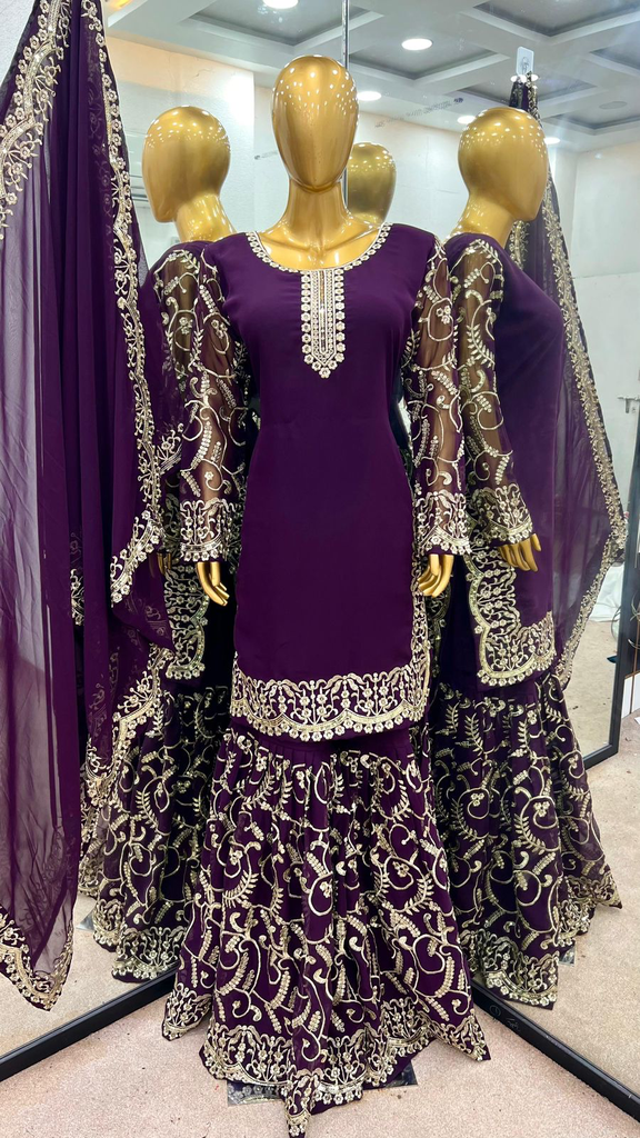 Dark purple heavy faux