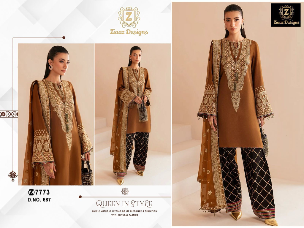 Ziaaz velvet embroidered
