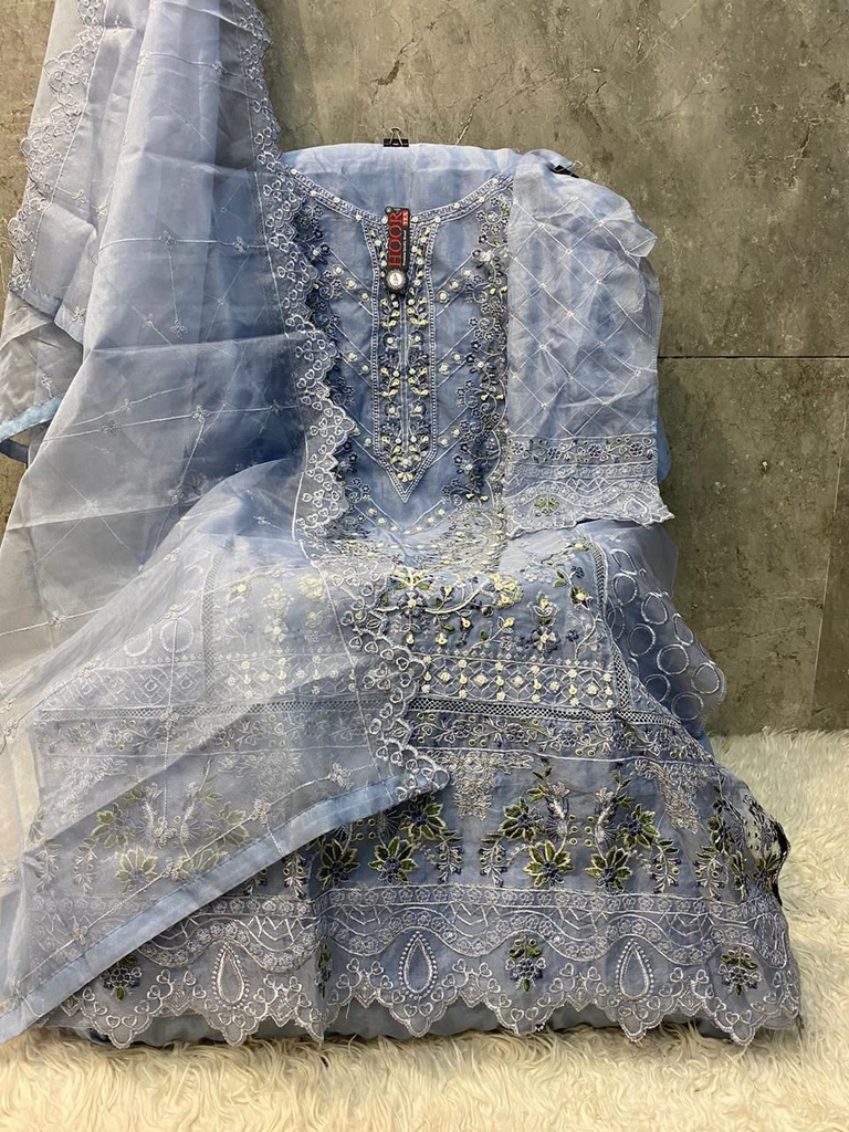 Heavy organza with hand work