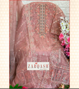 Zarqash organza embroidery with stone