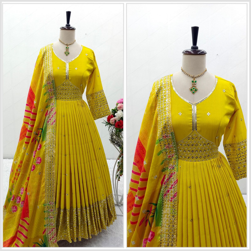 Pure chinnon silk gown