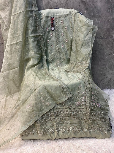 Heavy organza embroidery suit