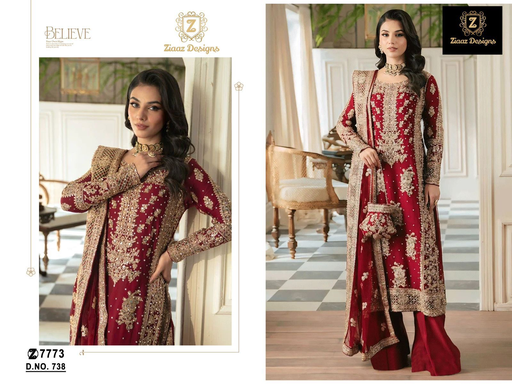 Georgette handwork mirrow work