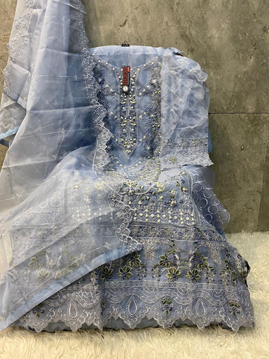 Heavy organza with hand work