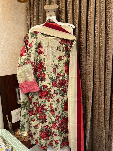 Self embroidery cotton stiched