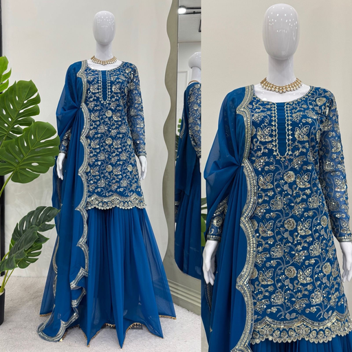 Faux georgette beautiful garara 