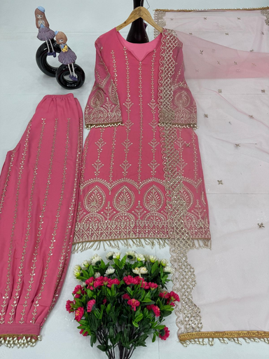 Floral pink plazzo dress